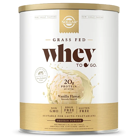 אבקת חלבון סולגאר מֵי גבינה Whey To Go בטעם ונילה - משקל 907 גרם מבית SOLGAR אבקת חלבון סולגאר מֵי גבינה Whey To Go בטעם ונילה - משקל 907 גרם מבית SOLGAR