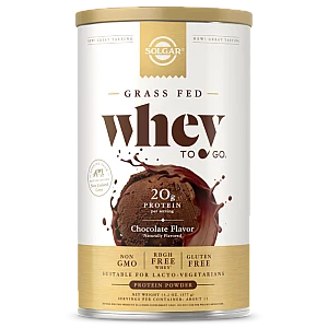 אבקת חלבון סולגאר מֵי גבינה Whey To Go בטעם שוקולד טבעי - משקל 454 גרם - מבית SOLGAR