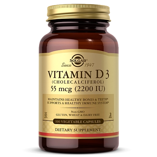 ויטמין D3 סולגאר 2200 יחב"ל - 100 כמוסות מבית SOLGAR