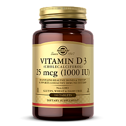ויטמין IU 1000 D3 יחב"ל סולגאר - 180 טבליות - מבית SOLGAR