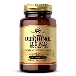 יוביקווינול 100 מ"ג סולגאר KOSHER כשר - הדור החדש של Q10! פי 6 יותר יעיל - 60 כמוסות רכות מבית SOLGAR