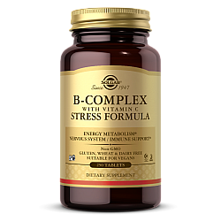 סולגאר קומפלקס ויטמיני B‏ עם ויטמין C בנוסחה להפחתת מתח 250 טבליות - מבית SOLGAR