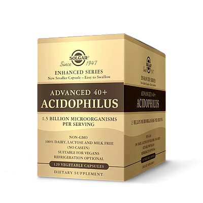 פרוביוטיקה סולגארנוסחת אסידופילוס מתקדמת + 40 - 120 כמוסות - מבית SOLGAR