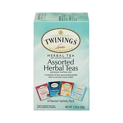 טווינינגס מבחר סוגי תה צמחים נטול קפאין 20 שקיקי - מבית Twinings