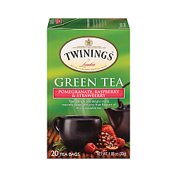 טווינינגס תה ירוק עם רימון פטל ותות 20 שקיות - מבית Twinings