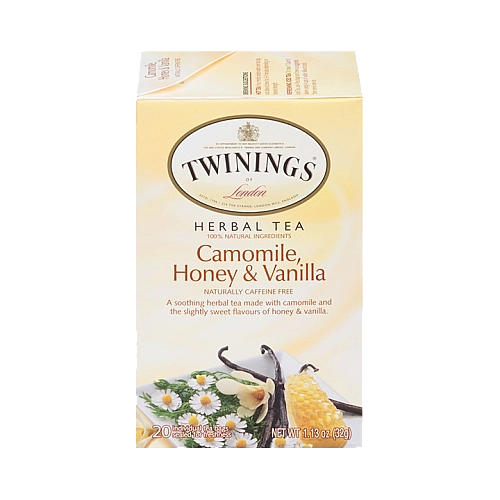 טווינינגס תה צמחים בטעם קמומיל דבש ווניל ללא קפאין 20 שקיקי - מבית Twinings