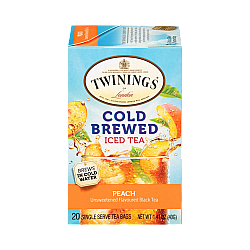 טווינינגס תה קר חליטה קרה ותה שחור Cold Brewed Iced Tea לא ממותק בטעם אפרסק 20 שקיקי - מבית Twinings