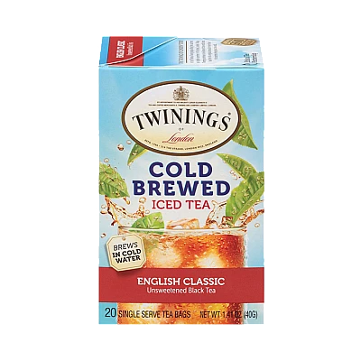 טווינינגס תה קר שחור אנגלית קלאסית Cold Brewed Iced Tea תכולה 20 שקיקי - מבית Twinings