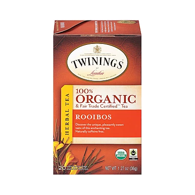 טווינינגס תה רויבוש צמחים אורגני נטול קפאין 20 שקיקי - מבית Twinings