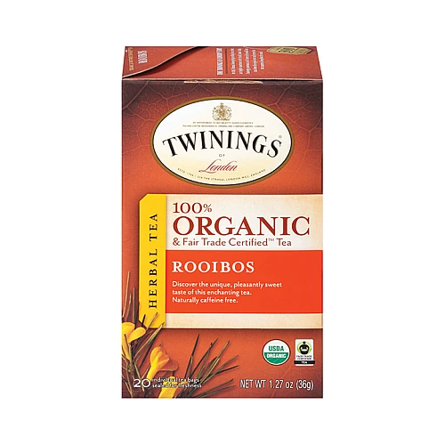 טווינינגס תה רויבוש צמחים אורגני נטול קפאין 20 שקיקי - מבית Twinings