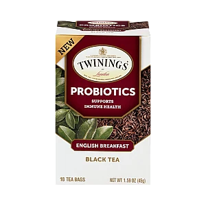 טווינינגס תה שחור פרוביוטיקה Probiotics English Breakfast ארוחת בוקר אנגלית 18 שקיקי - מבית Twinings