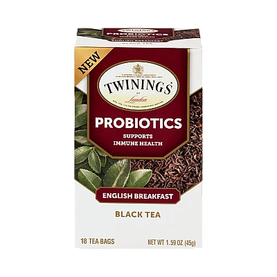 טווינינגס תה שחור פרוביוטיקה Probiotics English Breakfast ארוחת בוקר אנגלית 18 שקיקי - מבית Twinings