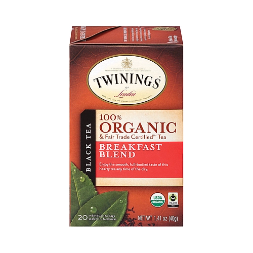 טווינינגס תה שחור תערובת ארוחת בוקר Breakfast Blend אורגני 20 שקיקי - מבית Twinings