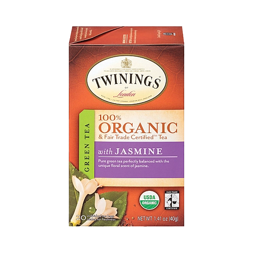 תה ירוק טווינינגס יסמין אורגני בשקיות 20 יחידות - מבית Twinings