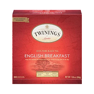 תה שחור טווינינגס אינגליש ברקפסט English Breakfast בשקיות 100 יחידות - מבית Twinings