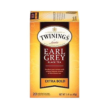 תה שחור טווינינגס אקסטרה ארל גריי Earl Grey Extra Bold בשקיות 20 יחידות - מבית Twinings