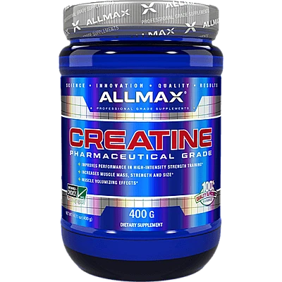 אבקת קריאטין 100% מונוהידראט - 5 גרם למנה - משקל 400 גרם - מבית ALLMAX