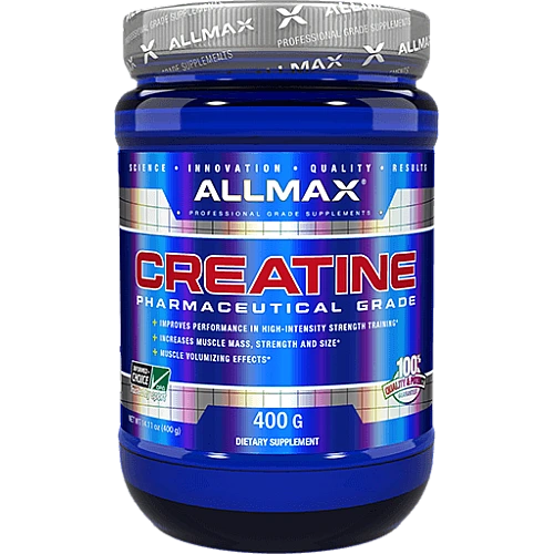 אבקת קריאטין 100% מונוהידראט - 5 גרם למנה - משקל 400 גרם - מבית ALLMAX
