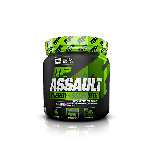 קדם אימון Assault - ממריץ בטעם טפוח ירוק 333 גרם - מבית MusclePharm