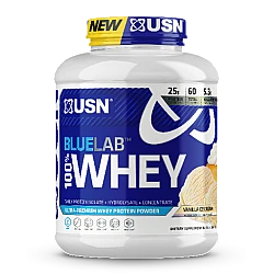 אבקת חלבון מי גבינה BlueLab 100% Whey בטעם וניל 2.04  ק"ג - מבית USN