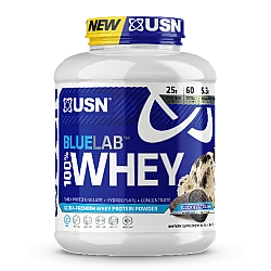 אבקת חלבון מי גבינה BlueLab 100% Whey בטעם קרם עוגיות 2.04  ק"ג - מבית USN