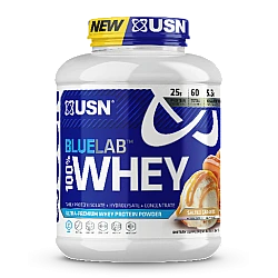 אבקת חלבון מי גבינה BlueLab 100% Whey בטעם קרמל מלוח 2.04  ק"ג - מבית USN