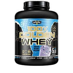 אבקת חלבון מי גבינה באיכות גבוהה 100% Golden Whey בטעם מאפין אוכמניות 2.3 קג - מבית MAXLER
