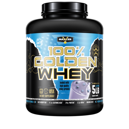 אבקת חלבון מי גבינה באיכות גבוהה 100% Golden Whey בטעם מאפין אוכמניות 2.3 קג - מבית MAXLER