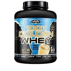 אבקת חלבון מי גבינה באיכות גבוהה 100% Golden Whey בטעם עוגיות חמאת בוטנים 2.3 קג - מבית MAXLER