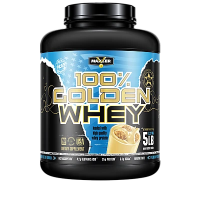אבקת חלבון מי גבינה באיכות גבוהה 100% Golden Whey בטעם עוגיות חמאת בוטנים 2.3 קג - מבית MAXLER