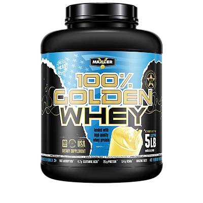 אבקת חלבון מי גבינה באיכות גבוהה 100% Golden Whey בטעם קפוצ'ינו 2.3 קג - מבית MAXLER
