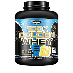 אבקת חלבון מי גבינה באיכות גבוהה 100% Golden Whey בטעם קרם בננה 2.3 קג - מבית MAXLER