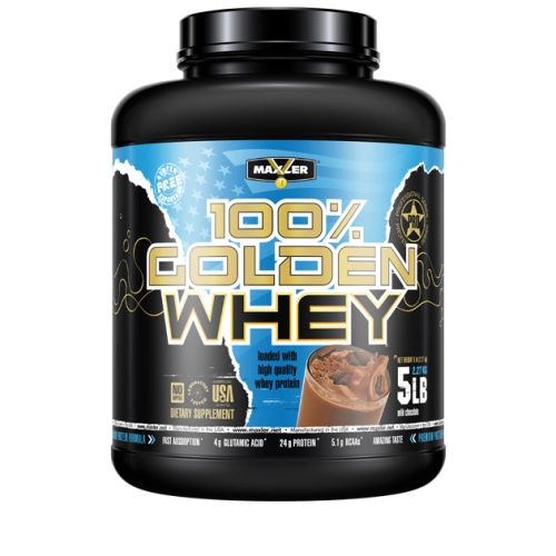 אבקת חלבון מי גבינה באיכות גבוהה 100% Golden Whey בטעם שוקולד חלב 2.3 קג - מבית MAXLER
