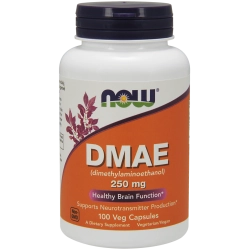 DMAE לבעיות קשב וריכוז 250 מ"ג - 100 כמוסות מבית NOW FOODS