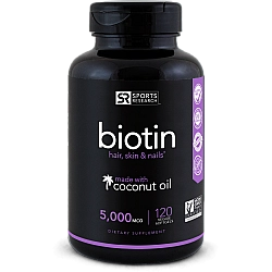 ביוטין 5,000 מקג עם שמן קוקוס - 120 כמוסות מבית Sports Research