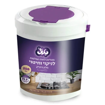 טאצ׳ מטליות לחות נשלפות לניקוי וחיטוי בניחוח מלון בוטיק באריזת 250 יחידות