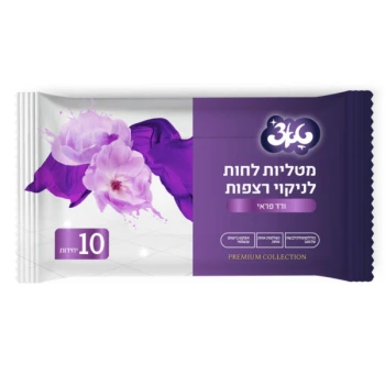 טאצ׳ מטליות לחות לניקוי רצפות בניחוח ורד פראי באריזת 10 יחידות