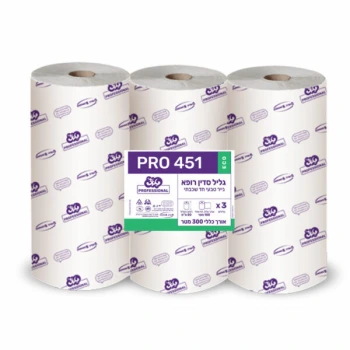טאצ׳ סדין נייר למיטת טיפולים PRO 451 ECO בתכולת 300 מטר