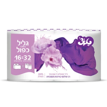 טאצ׳ נייר טואלט פרח סגול גליל כפול באריזת 16 גלילים