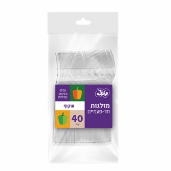 טאצ׳ מזלגות חד פעמיים שקוף באריזת 40 יחידות