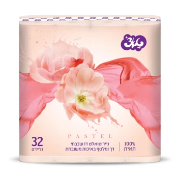 טאצ׳ PASTEL – טואלט דו שכבתי – בגוון אפרסק בתכולת 32 גלילים