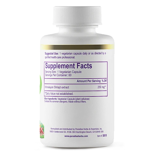 מומיו טהור שילג'יט 60 כמוסות - מבית Paradise Herbs