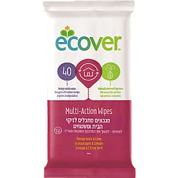 אקובר מגבונים מתכלים לניקוי - 40 יחידות - מבית Ecover