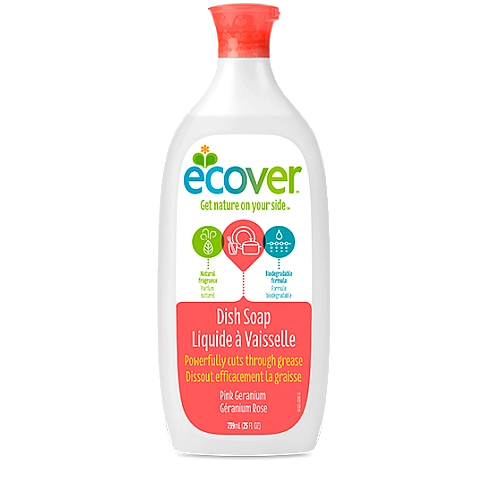 אקובר נוזל טבעי מרוכז לניקוי כלים גרניום ורוד 739 מ"ל - מבית Ecover