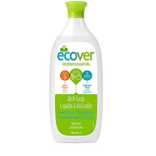 אקובר נוזל טבעי מרוכז לניקוי כלים קלפת ליים 739 מ"ל - מבית Ecover