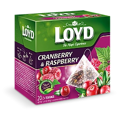 חליטת פירות עם פטל וחמוציות לויד 20 שקיות תה פירמידה - LOYD