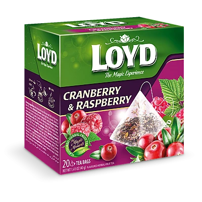 חליטת פירות עם פטל וחמוציות לויד 20 שקיות תה פירמידה - LOYD