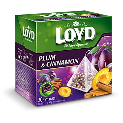 חליטת פירות עם שזיף וקנמון לויד 20 שקיות תה פירמידה - LOYD