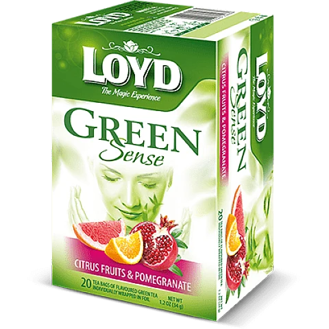 תה ירוק עם פרי הדר ורימונים לויד 20 שקיות תה - LOYD
