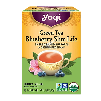 יוגי תה אוכמניות תה ירוק להרזיה 16 שקיקים - מבית Yogi Tea